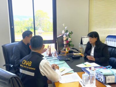 นางชุติมา สิริจันทพันธุ์ ผตจ.บึงกาฬ ต้อนรับ ผอ.กลุ่มอำนวยการและกิจการพระพุทธศาสนาฯ ร่วมหารือแนวทางการถวายความรู้ด้านการเงินแก่พระสังฆาธิการและไวยาวัจกรในพื้นที่